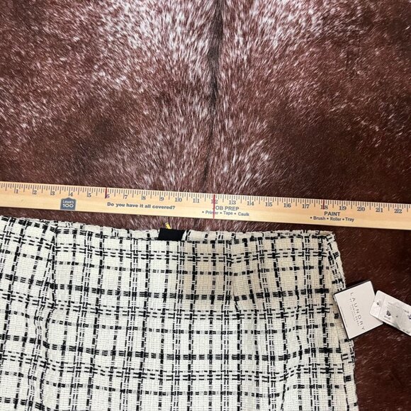 Laundry by Shelli Segal Textured Tweed Mini Skirt Black White XL - Picture 10 of 11